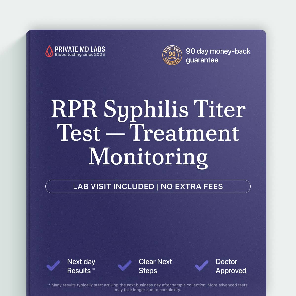 RPR titer test to monitor syphilis treatment response over time