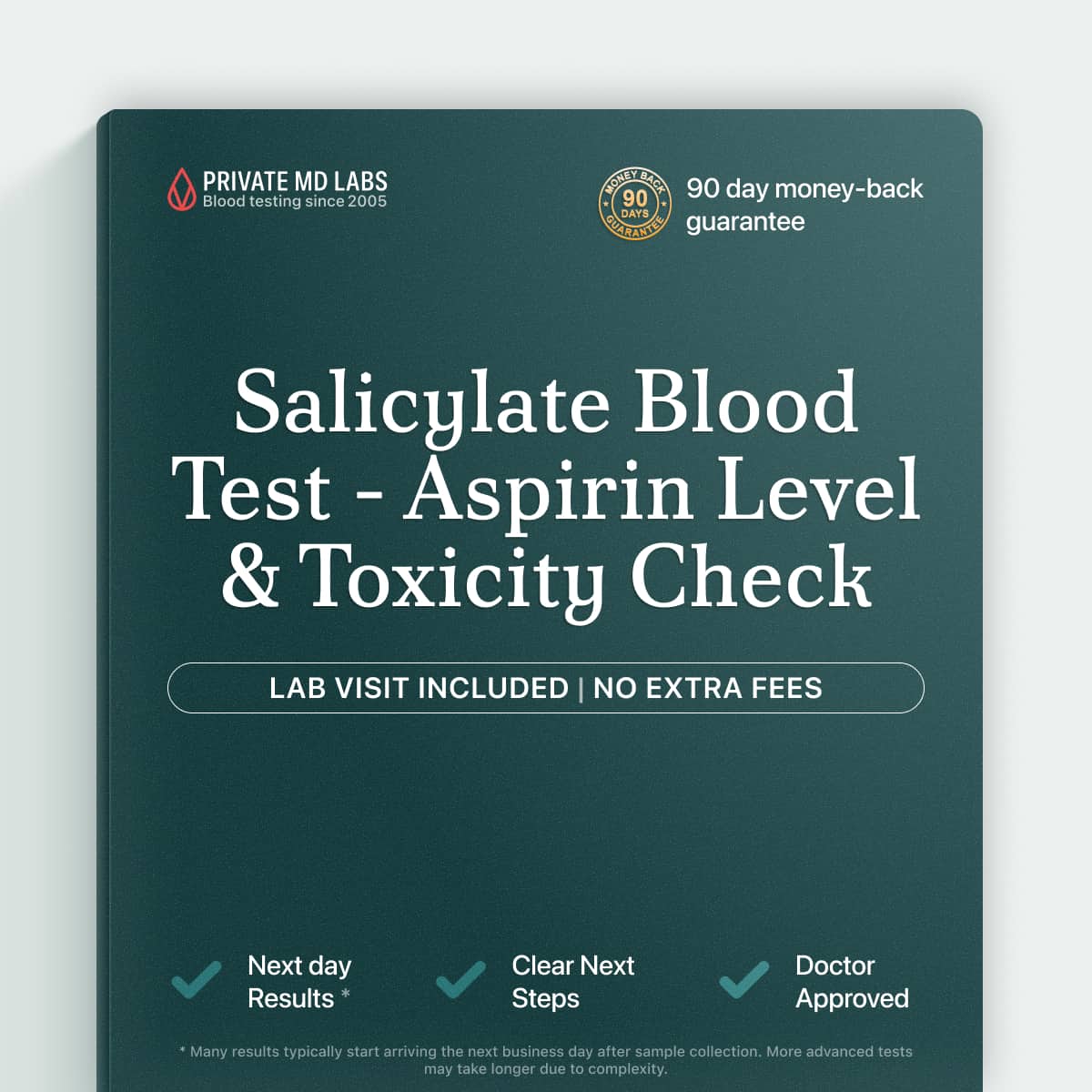 Salicylate blood test for monitoring aspirin therapy and toxicity levels