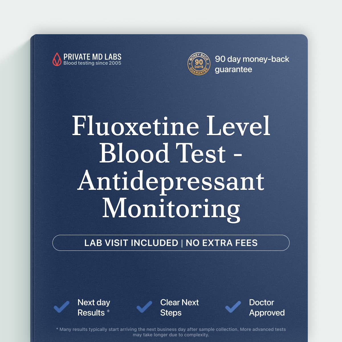 Fluoxetine drug level test for patients monitoring antidepressant dose and safety