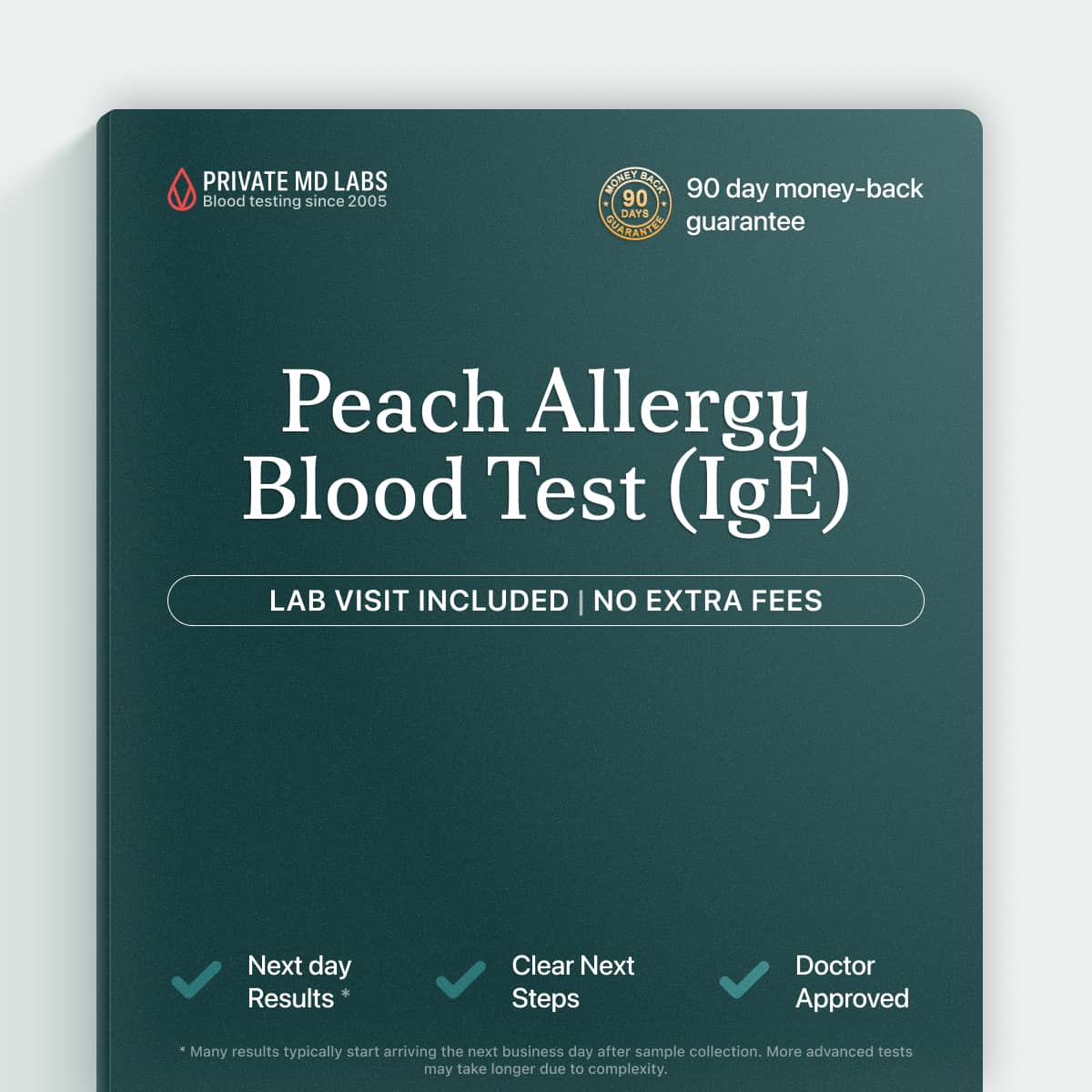Peach IgE allergy test for people with reactions to peaches or stone fruit