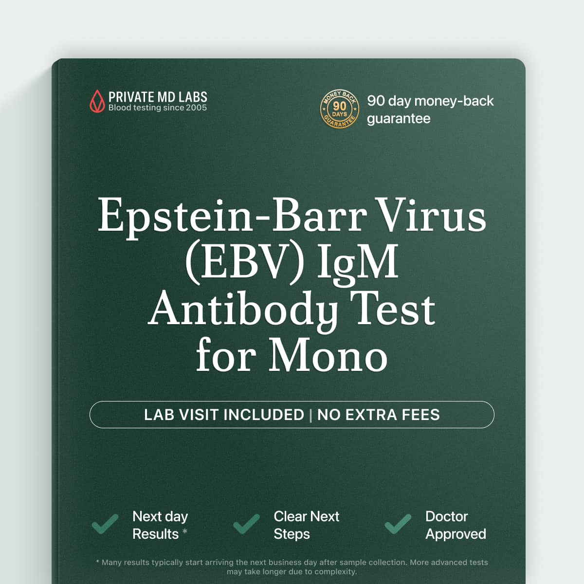 EBV VCA IgM antibody test for diagnosing acute mononucleosis infection symptoms