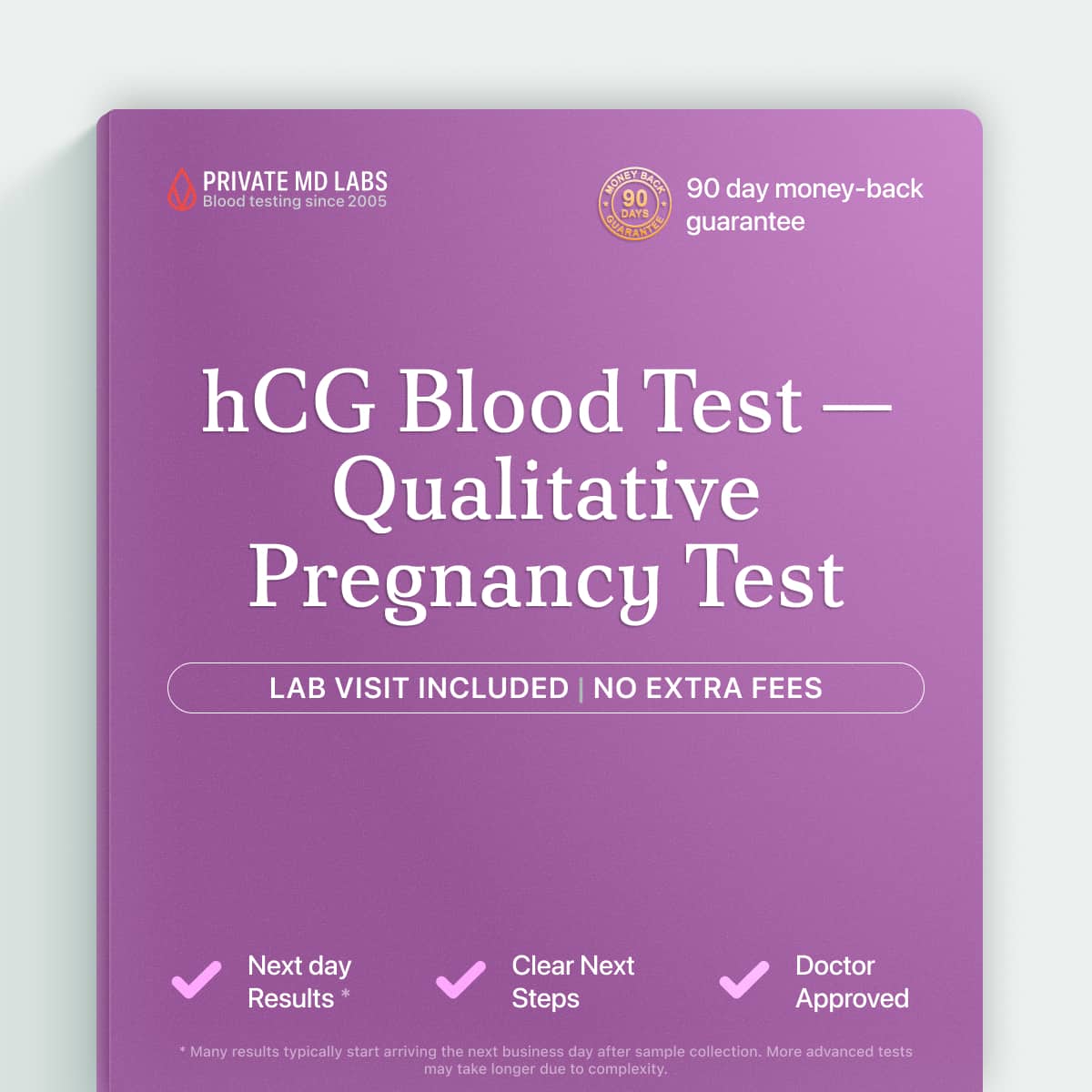 Qualitative hCG blood test to confirm pregnancy quickly and privately