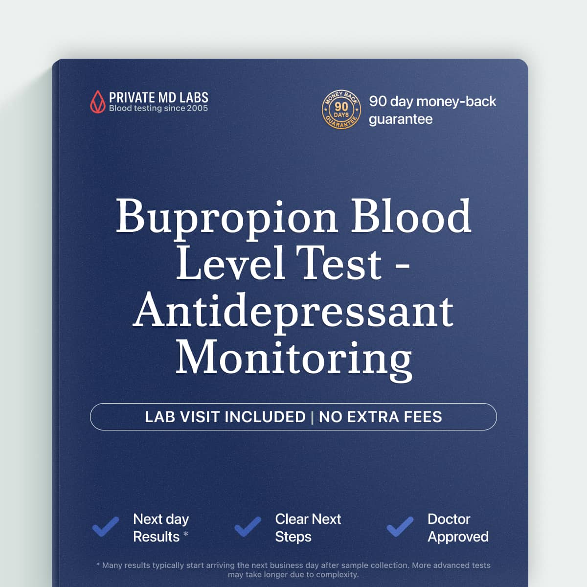 Bupropion level test for adults monitoring antidepressant therapy and medication compliance