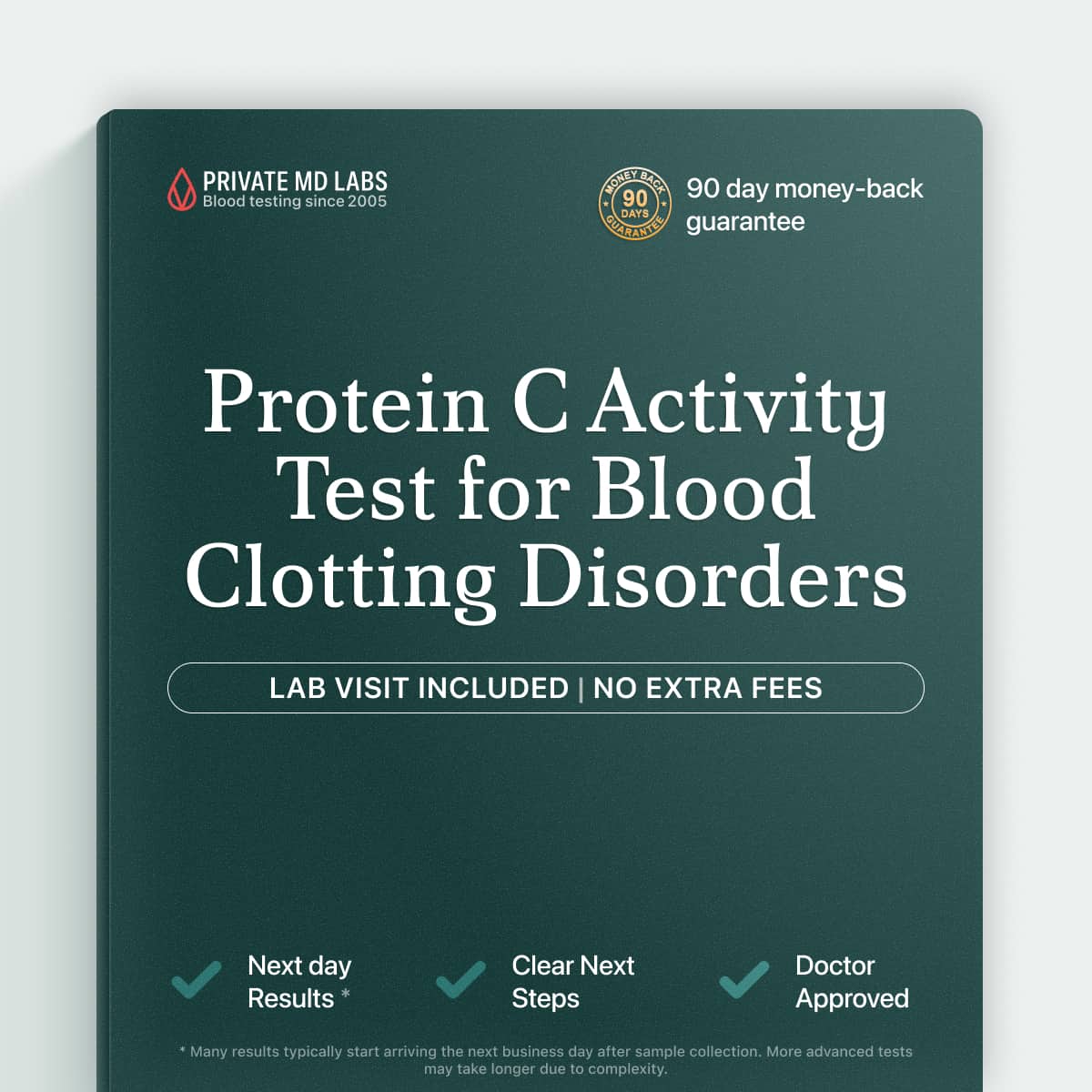 Protein C deficiency test for people with blood clotting or clotting disorder family history