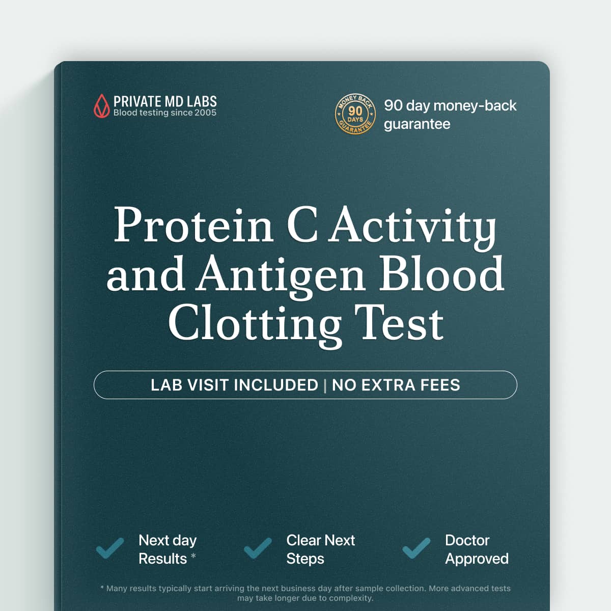 Protein C test for people with blood clotting disorders or family clotting history
