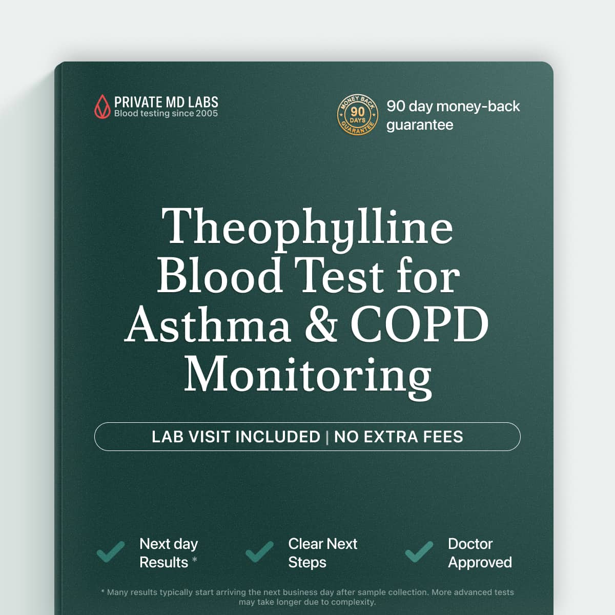 Theophylline blood test for monitoring asthma and COPD medication levels