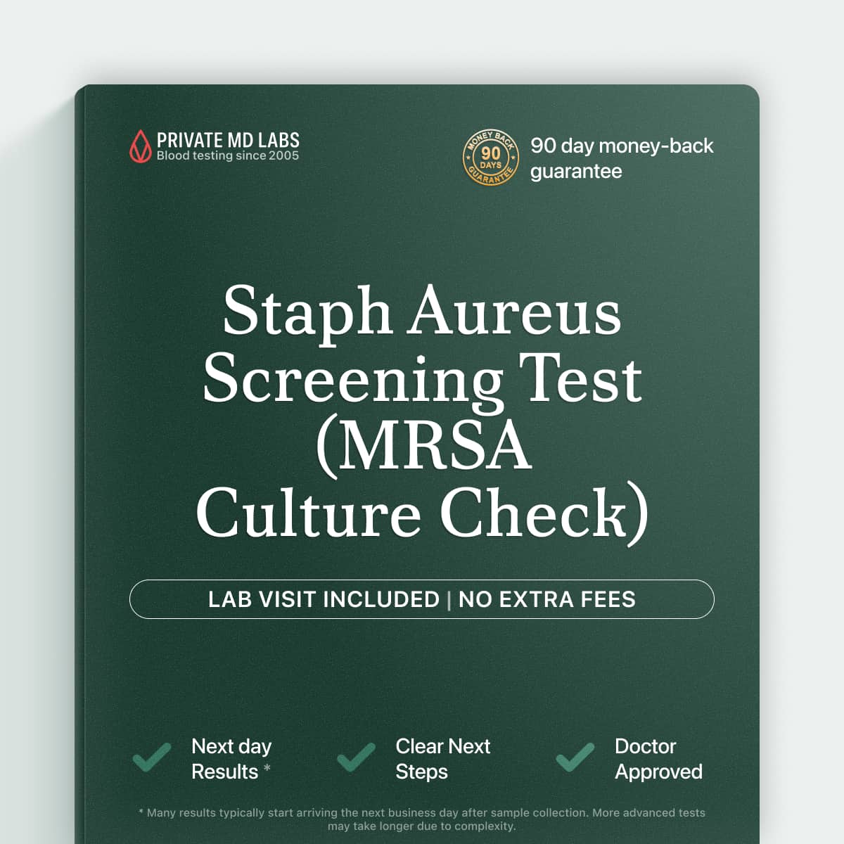 Staph aureus culture screen for detecting bacterial carriage and MRSA risk