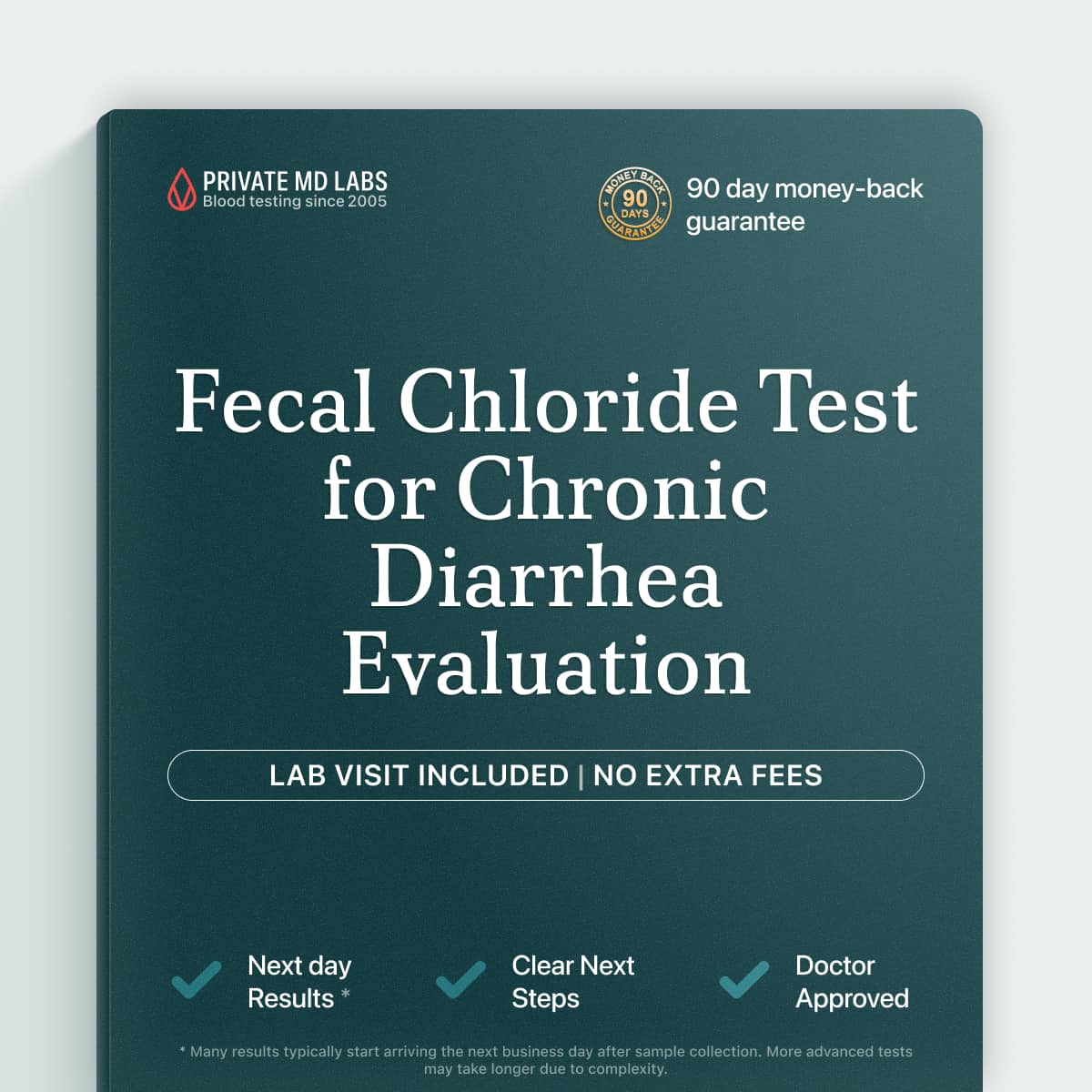 Fecal chloride test for diagnosing chronic diarrhea and digestive electrolyte imbalances