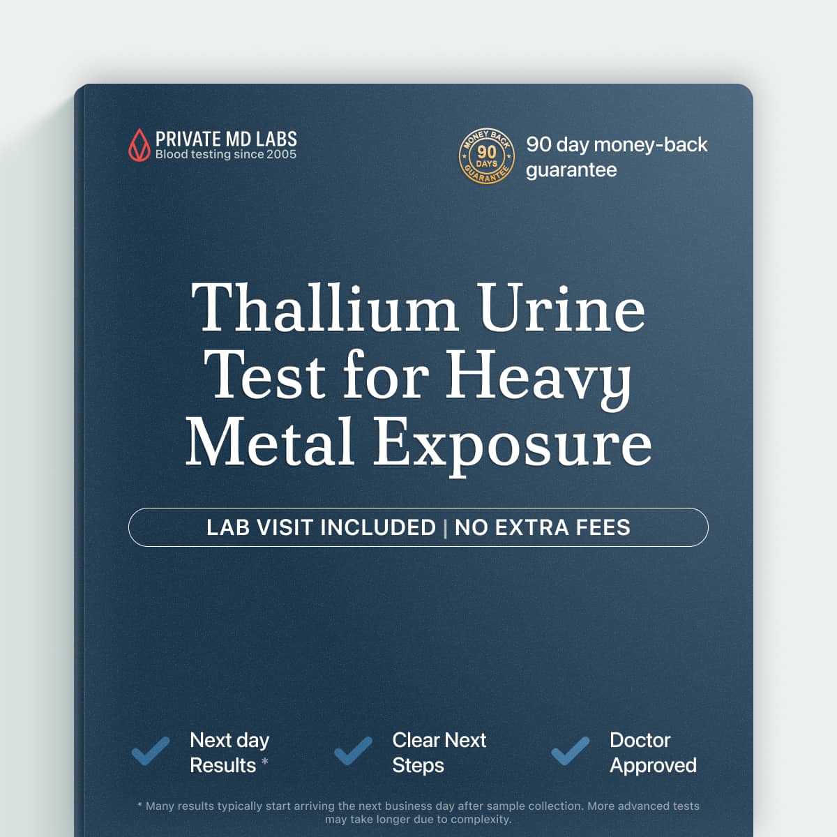 Urine thallium test for detecting heavy metal exposure or toxicity