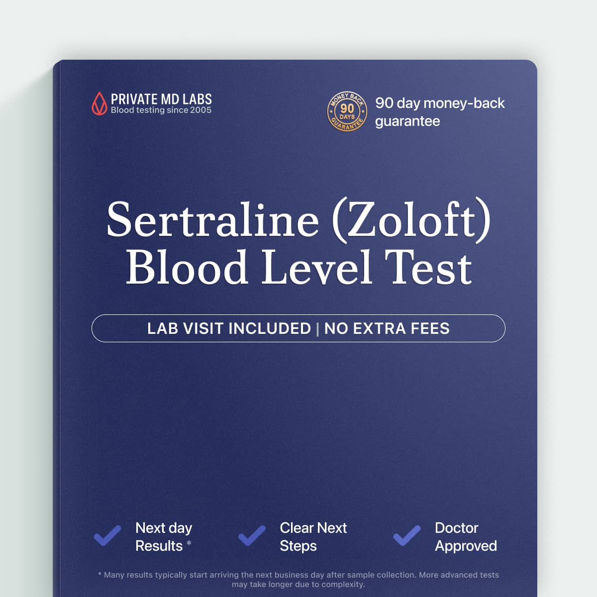 Sertraline drug level test for patients monitoring antidepressant therapy and dosing