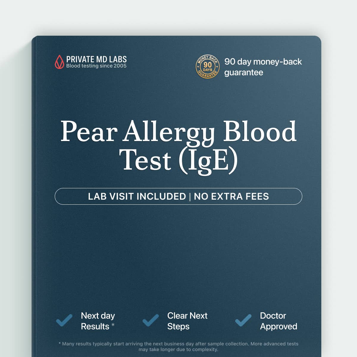 Pear IgE allergy test for people with reactions after eating pears