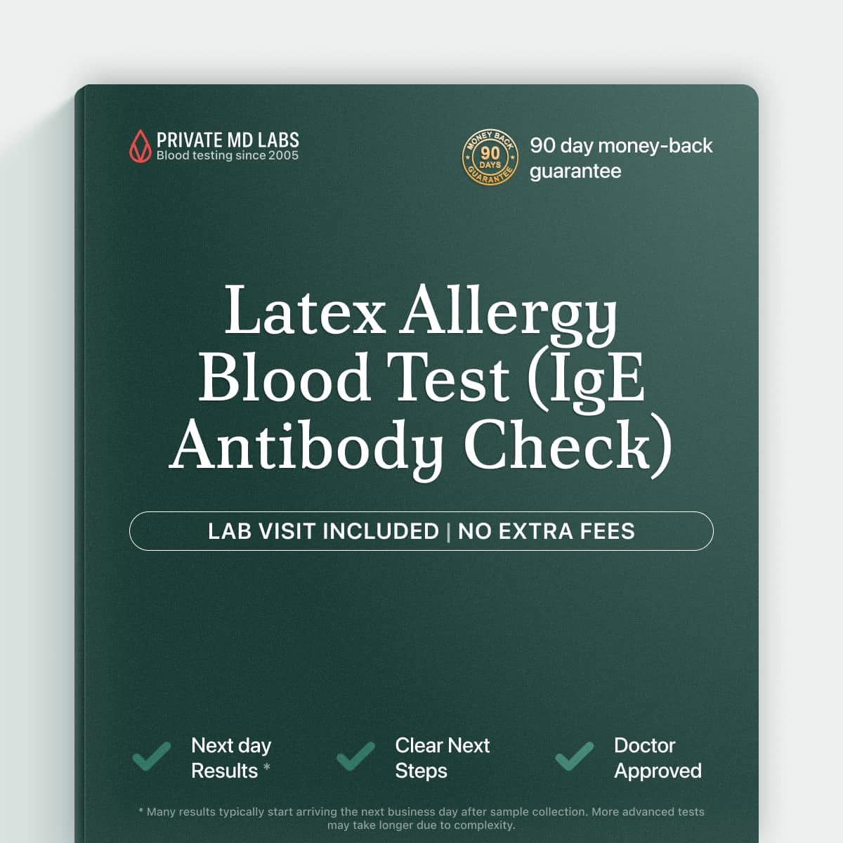 Latex IgE allergy blood test for people with reactions to rubber products