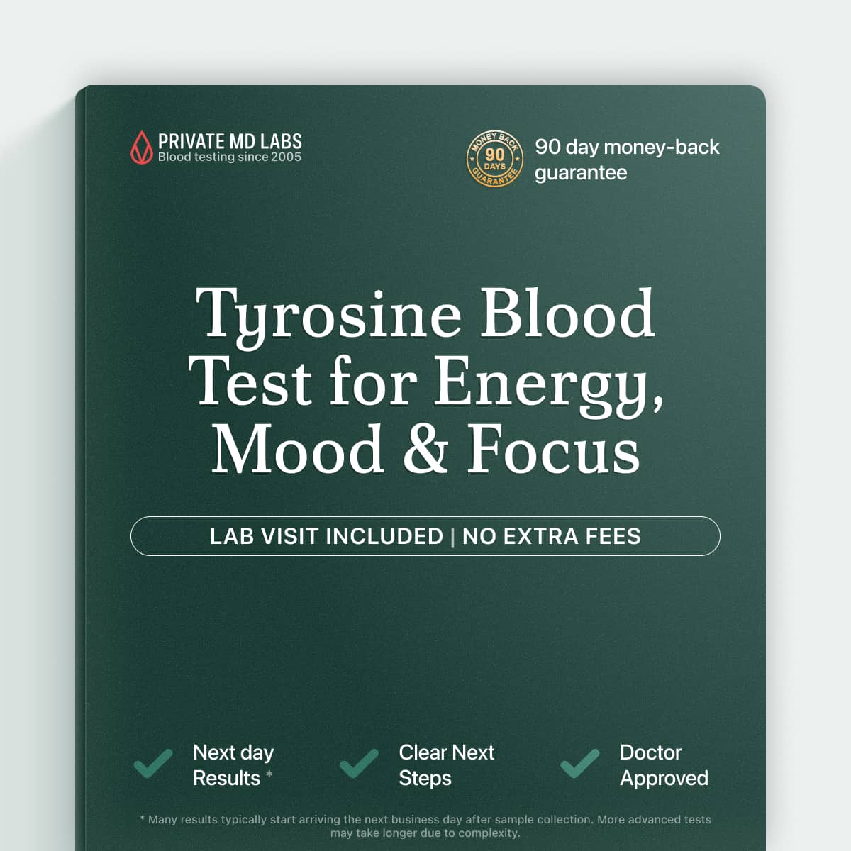 Tyrosine amino acid blood test for energy, mood, and thyroid support