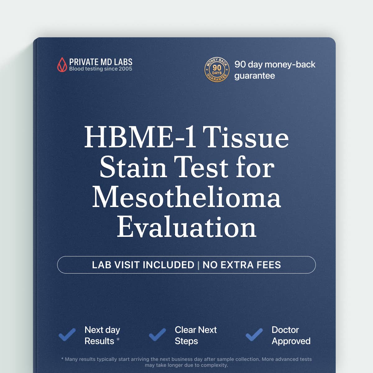 HBME-1 immunohistochemistry test for evaluating tissue samples for mesothelioma markers