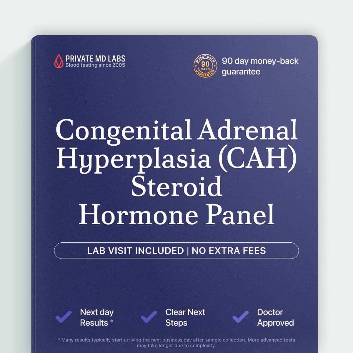 Steroid hormone panel for adrenal symptoms like fatigue, irregular growth, or hormone imbalance
