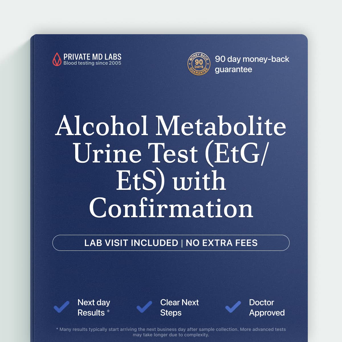 Urine alcohol metabolite test detecting EtG and EtS for abstinence monitoring