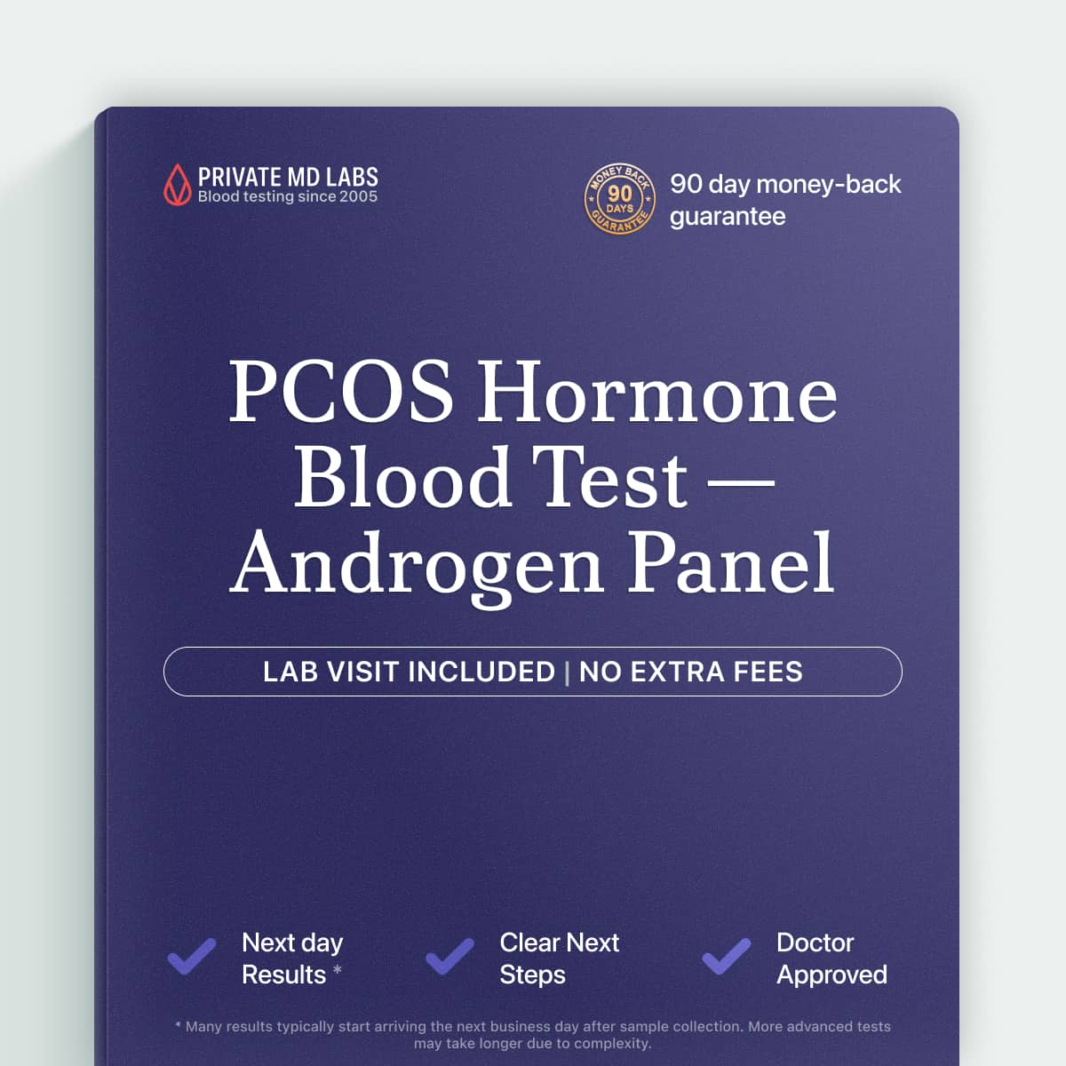 PCOS steroid panel for women with irregular cycles, acne, or excess hair growth