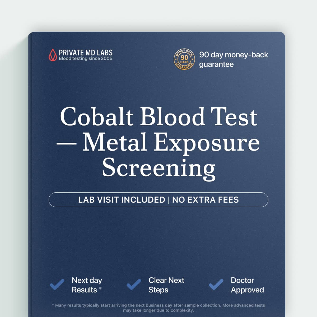 Cobalt fluid test for occupational or environmental heavy metal exposure screening