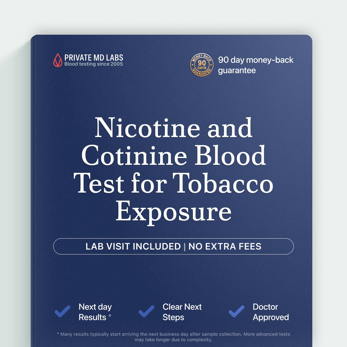 Nicotine and cotinine blood test for tobacco use and exposure detection