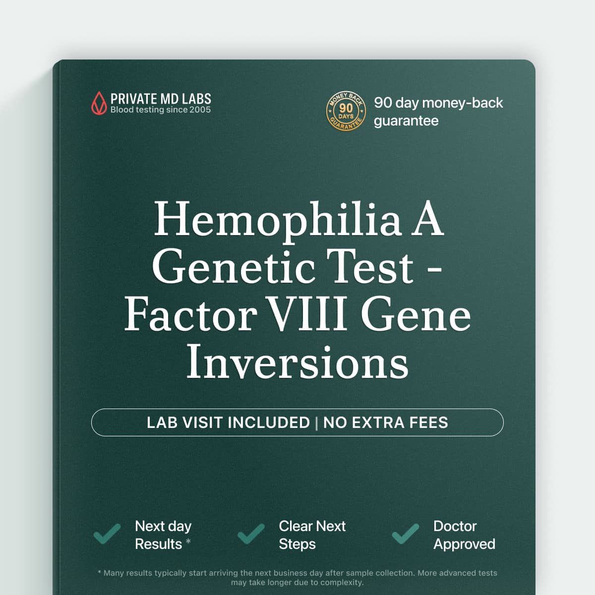 Genetic test for families tracking hereditary Factor VIII hemophilia A mutations