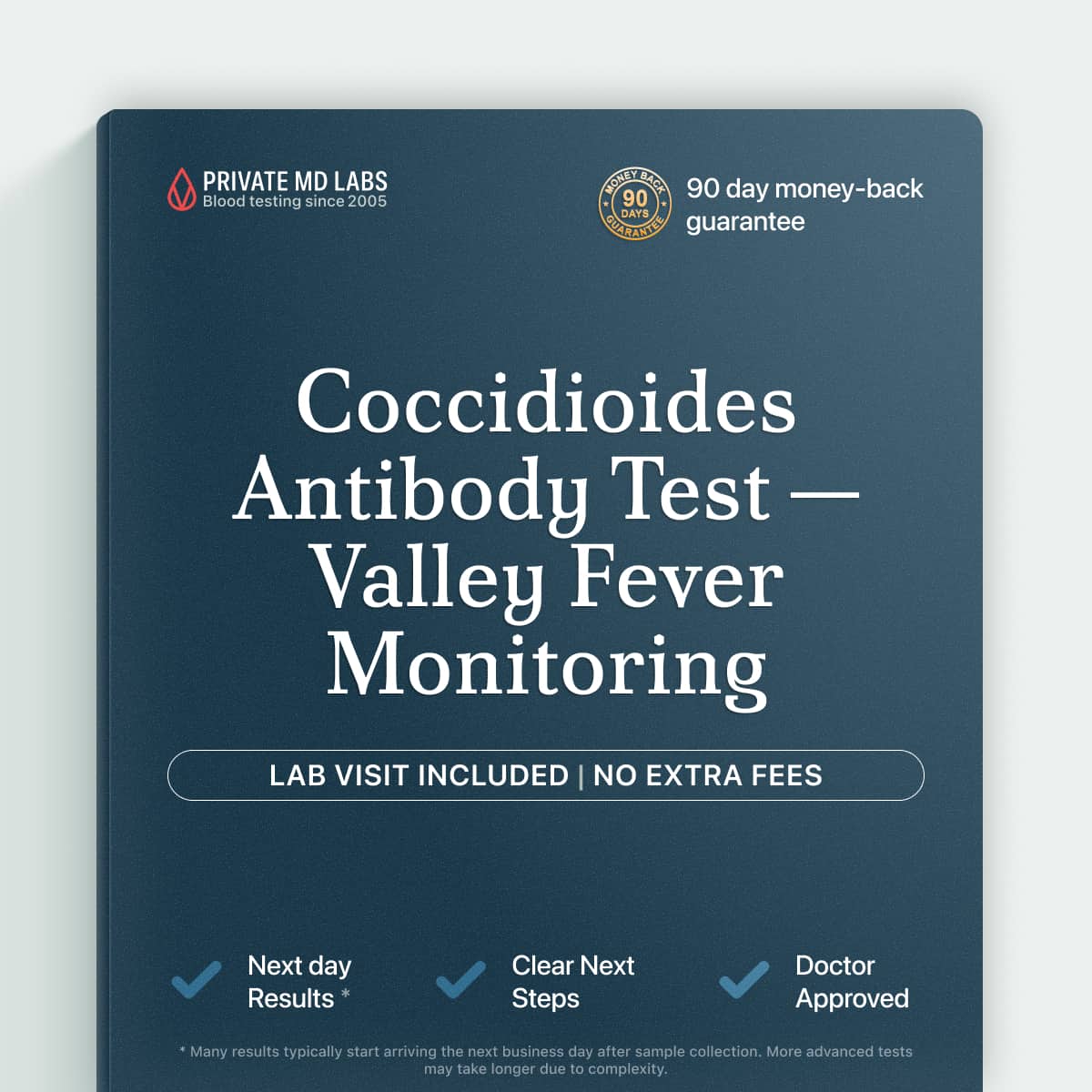 Coccidioides antibody test for monitoring valley fever infection status