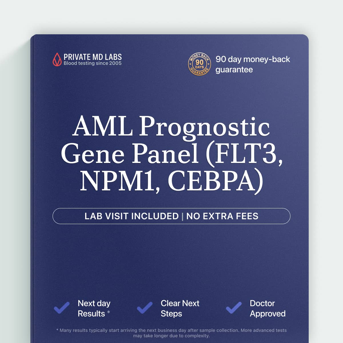 AML prognostic panel testing FLT3, NPM1, CEBPA gene mutations for leukemia risk