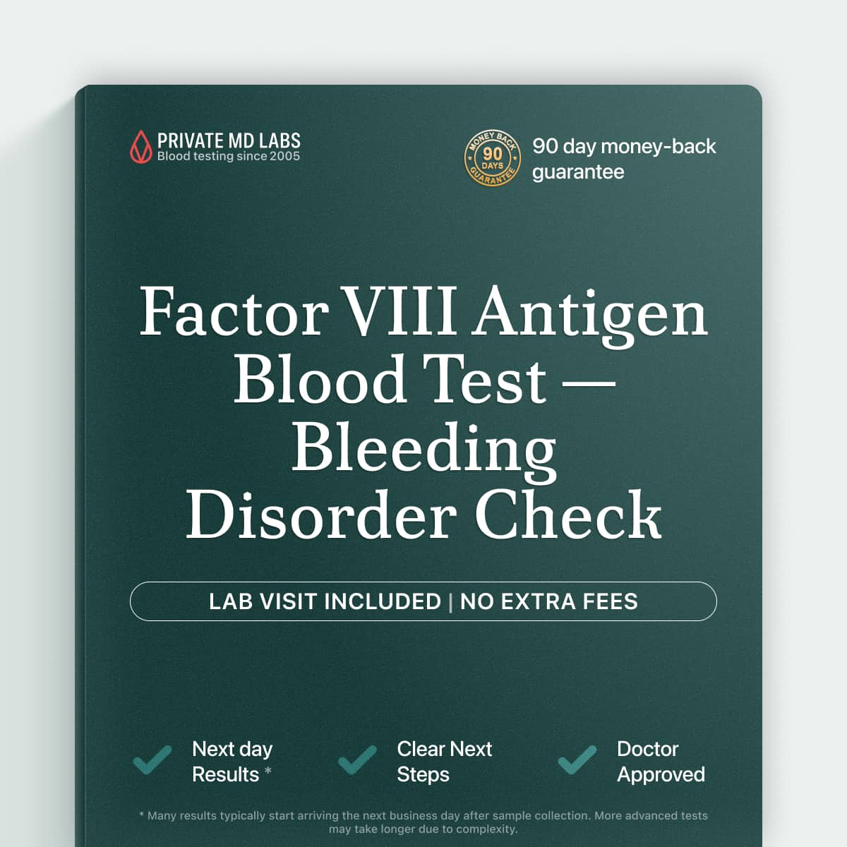 Factor VIII antigen test for bleeding disorder screening and hemophilia carrier assessment
