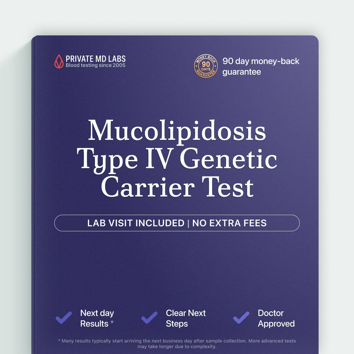 Genetic mutation test for families with Mucolipidosis Type IV history or concerns