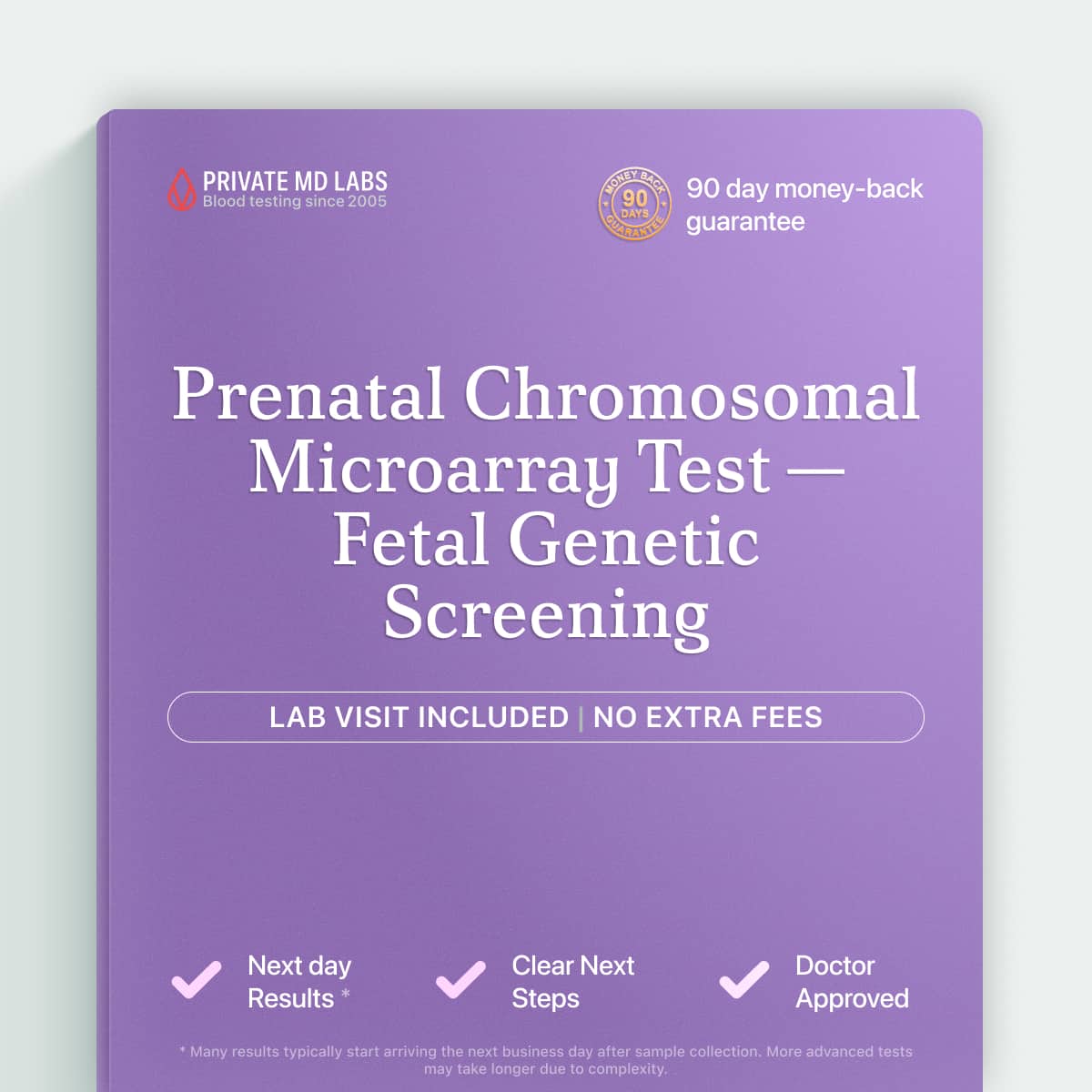 Prenatal chromosomal microarray test for detecting fetal genetic abnormalities during pregnancy