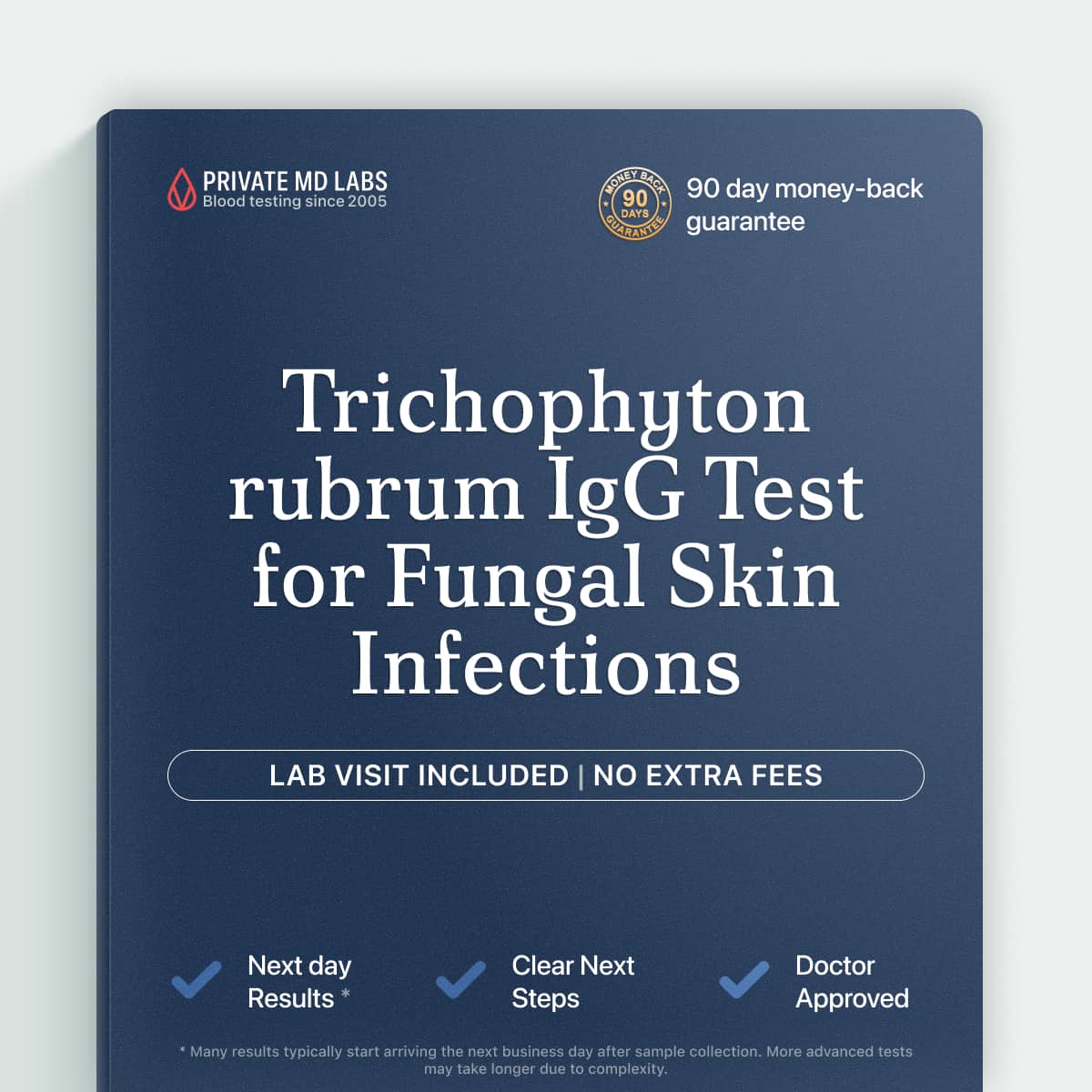 Trichophyton rubrum IgG blood test for detecting fungal skin infection antibodies