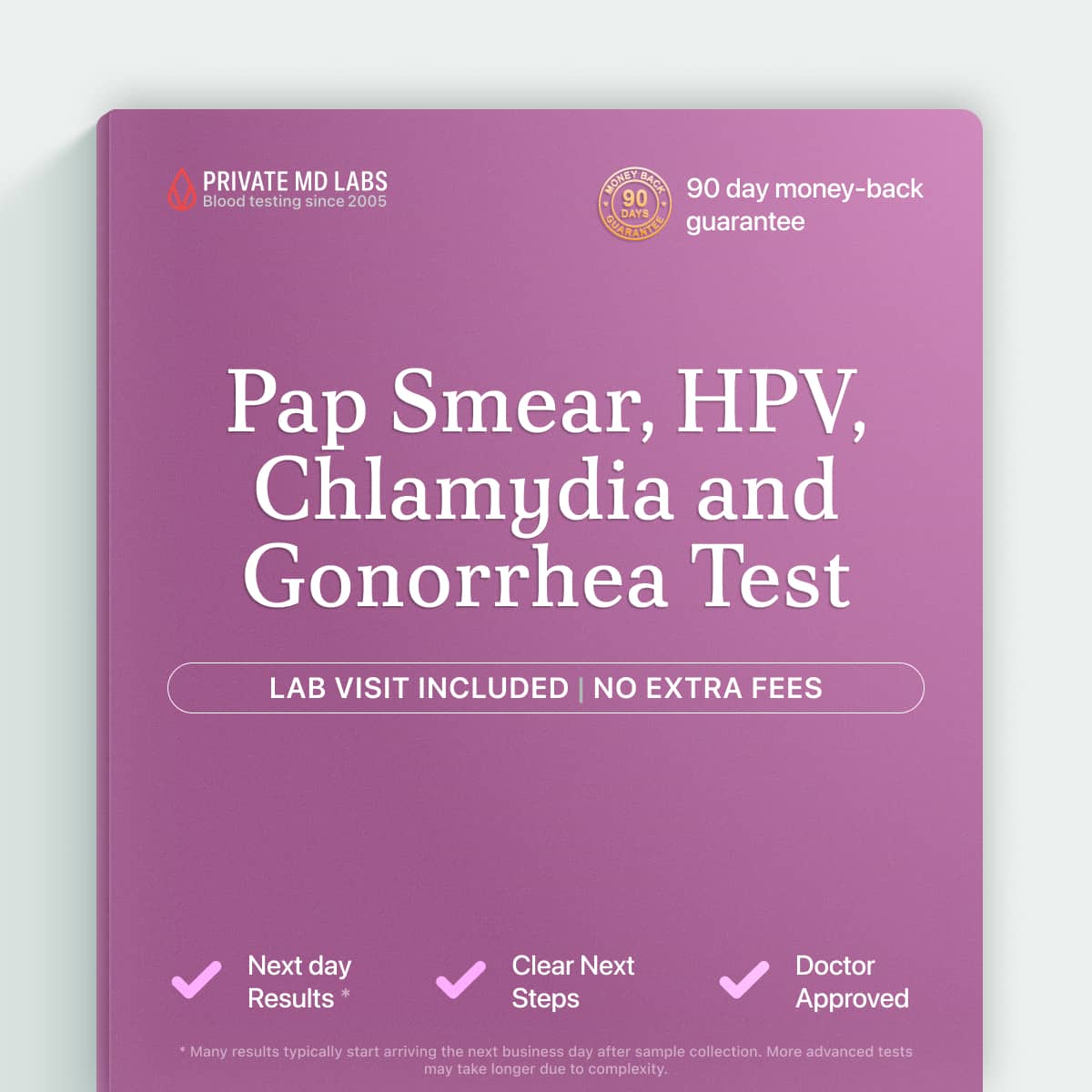 Combined Pap, HPV, chlamydia and gonorrhea test for women's cervical health screening
