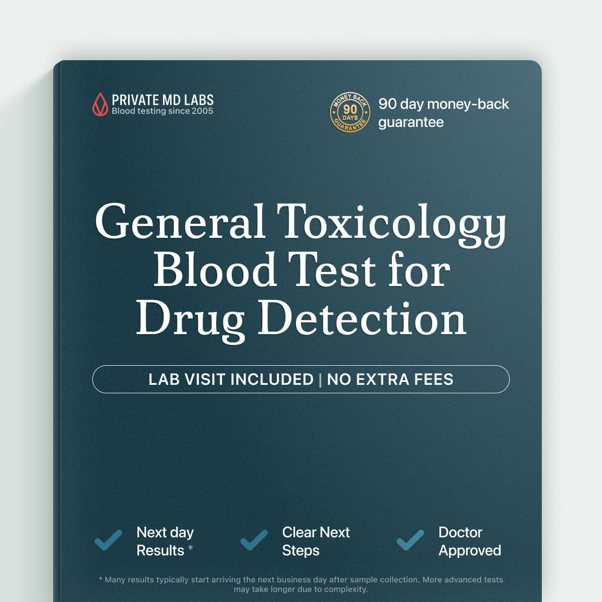 General toxicology blood test for detecting drug use and substance intoxication