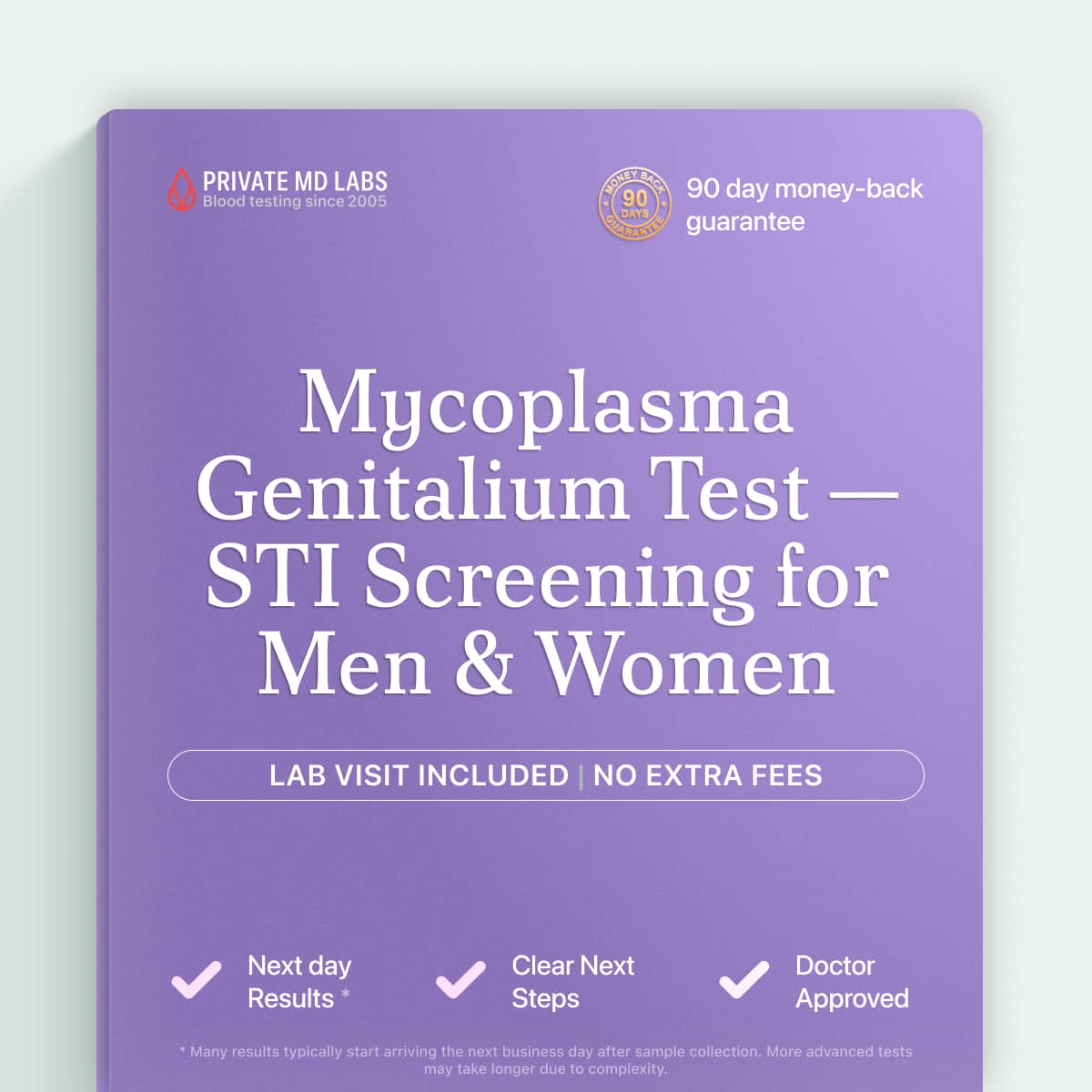 STI test detecting Mycoplasma genitalium infection in men and women