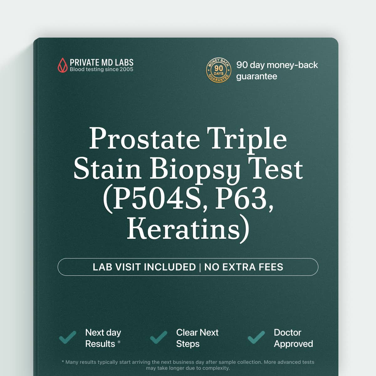 Prostate triple stain IHC test for men evaluating a prostate biopsy for cancer