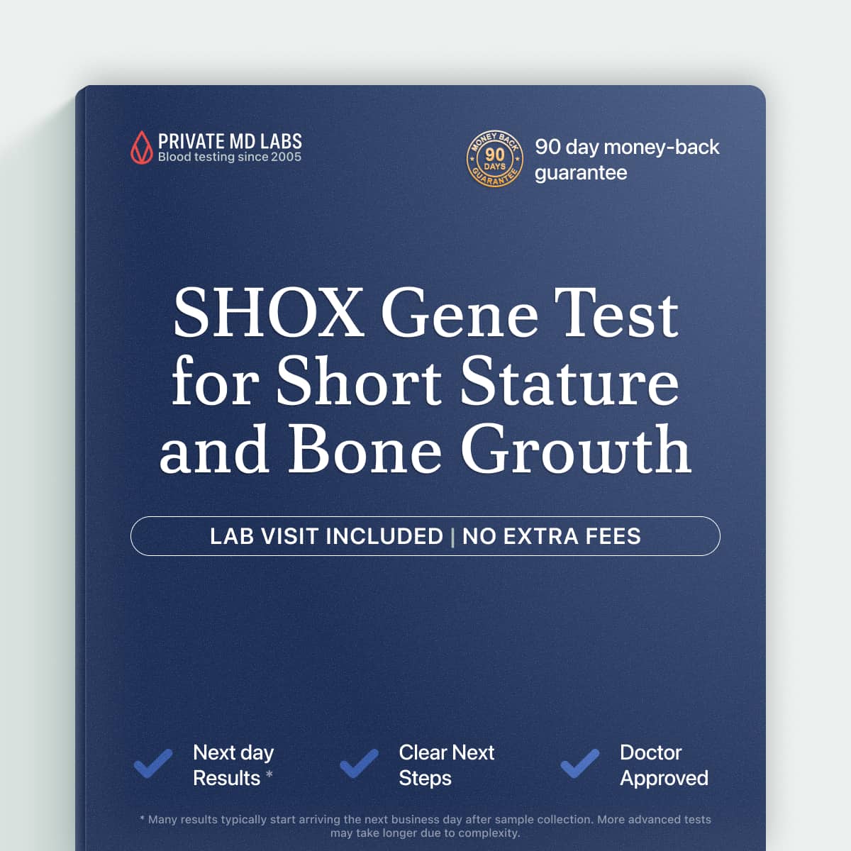 Genetic test for short stature conditions like SHOX gene deletions in families