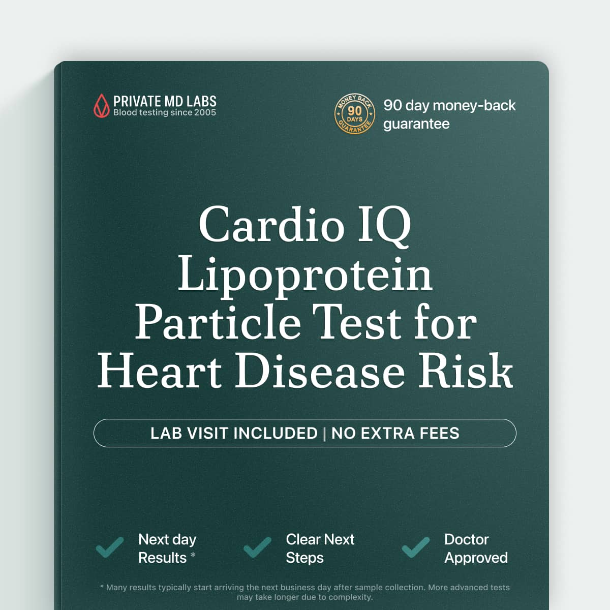 Cardio IQ lipoprotein test for adults concerned about heart disease and LDL particle size