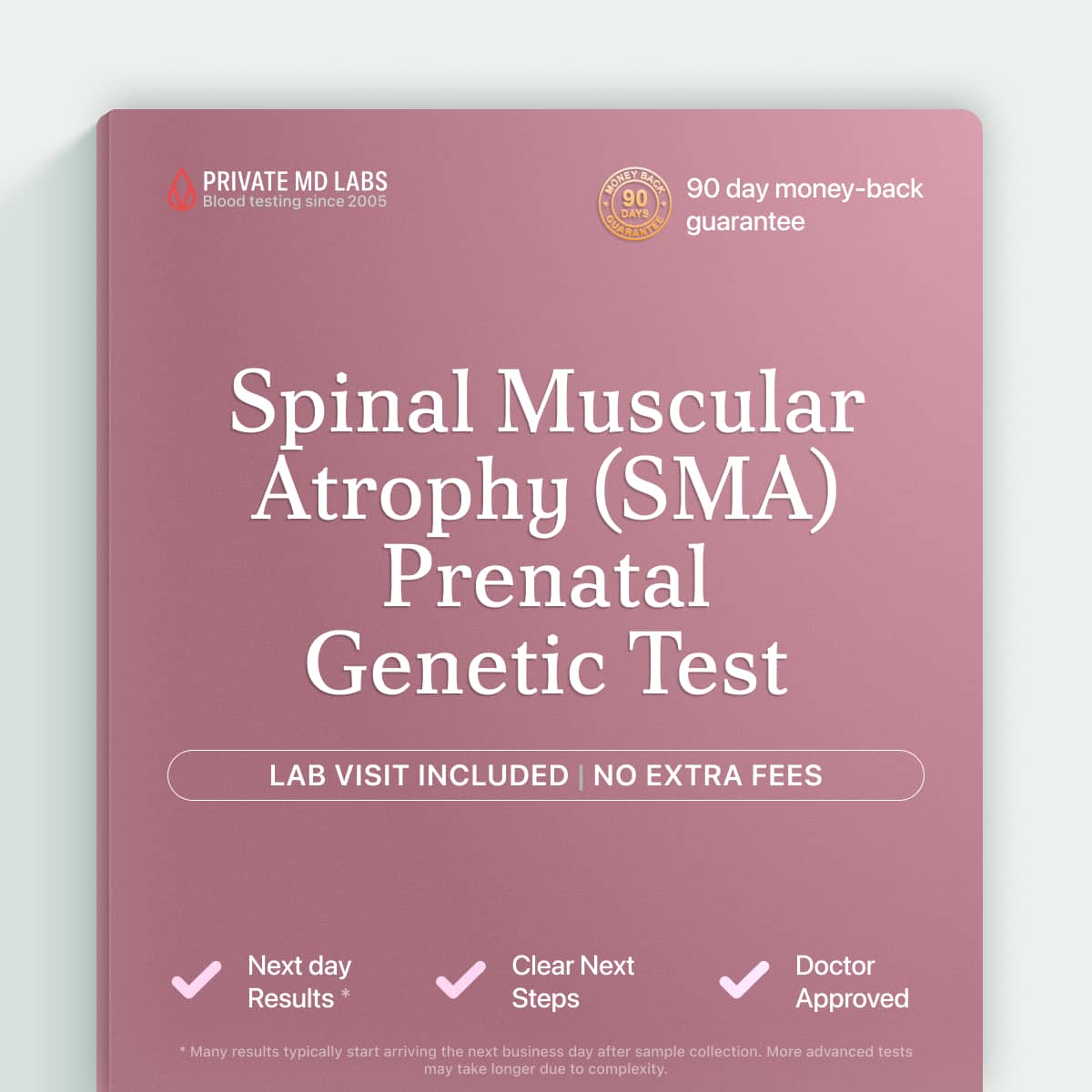 Prenatal genetic test for parents checking fetal risk of spinal muscular atrophy