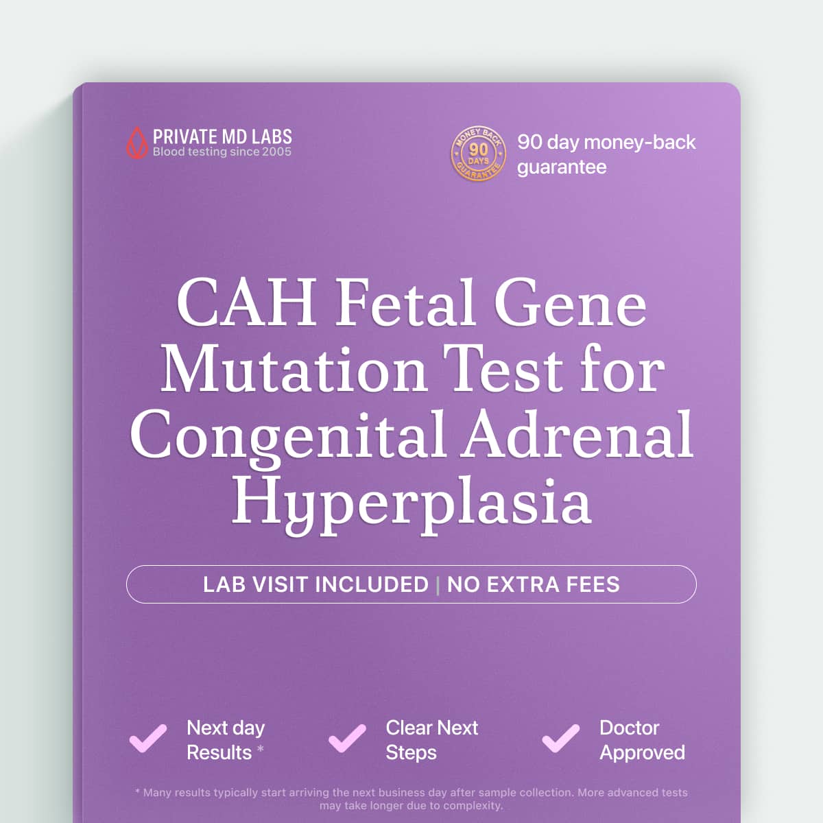 Prenatal genetic test for parents checking fetal CAH gene mutation risk