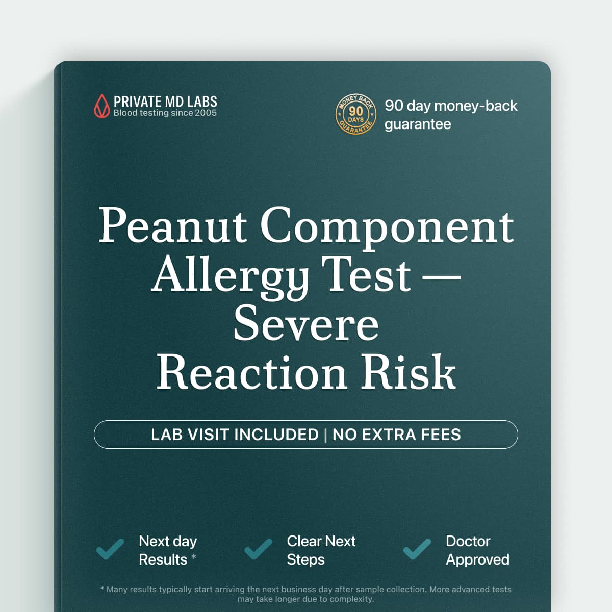 Peanut component allergy test for assessing severe reaction risk before exposure