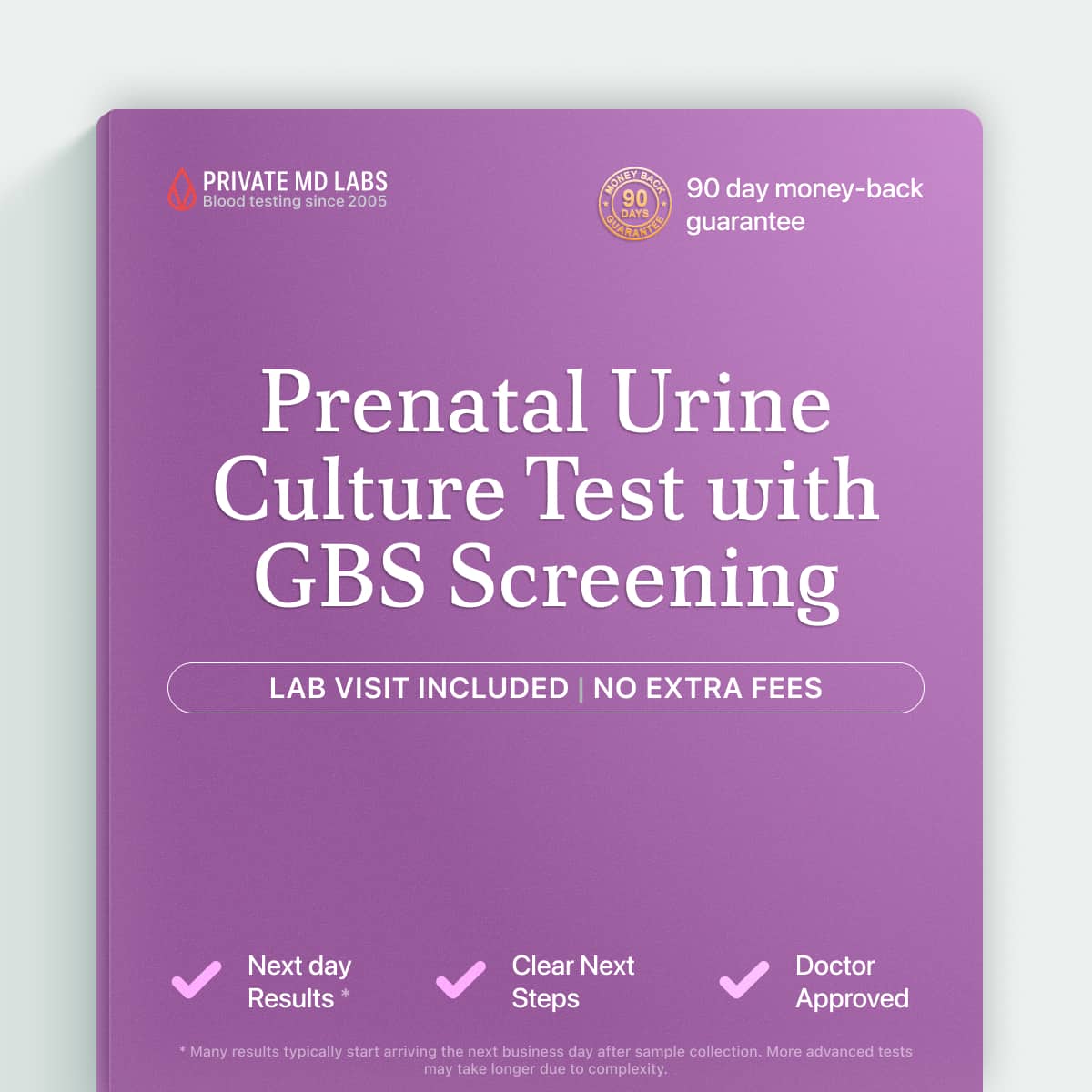 Prenatal urine culture test for pregnant women checking UTI and GBS bacteria