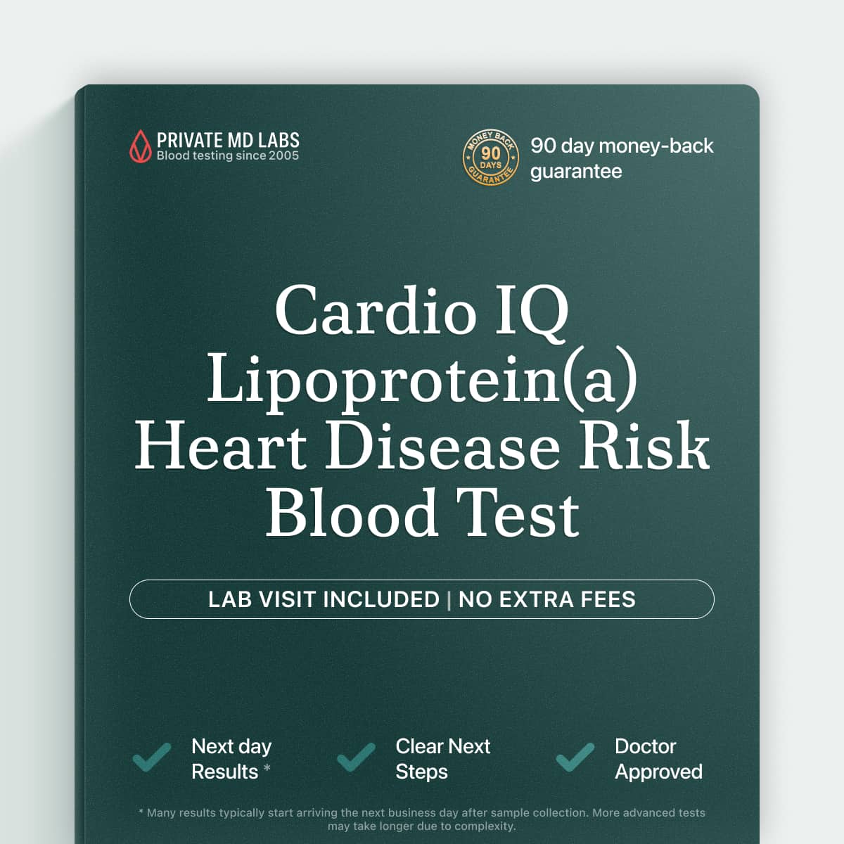 Lipoprotein(a) blood test for adults assessing inherited heart disease risk