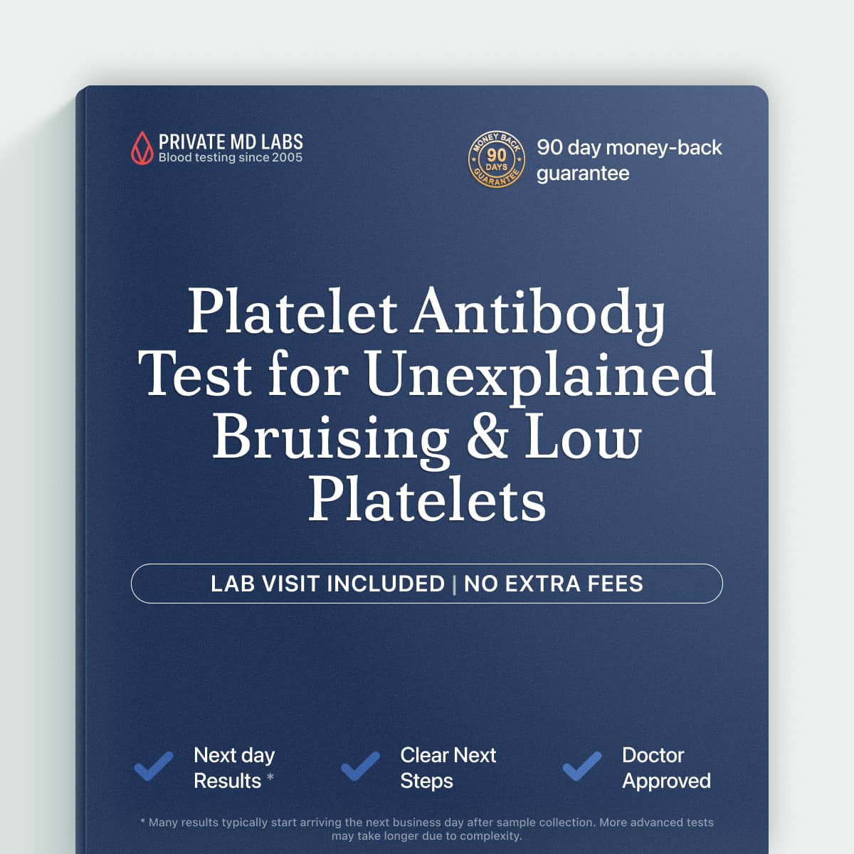 Platelet antibody test for unexplained bruising, bleeding, or low platelet counts