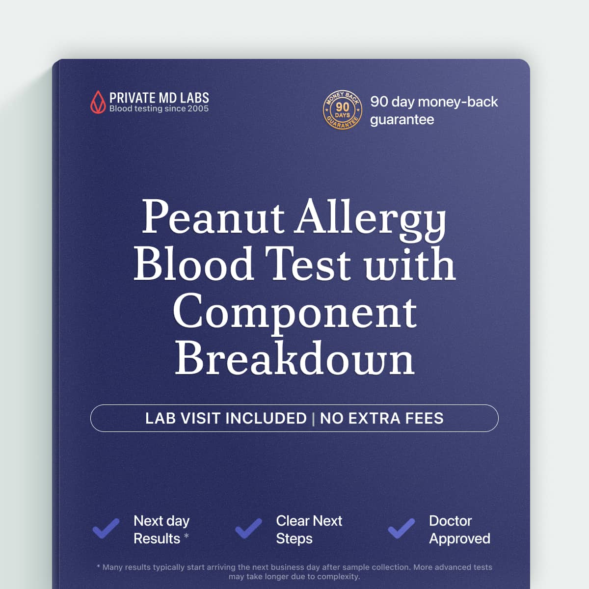 Peanut allergy IgE test for identifying food sensitivity and reaction risk