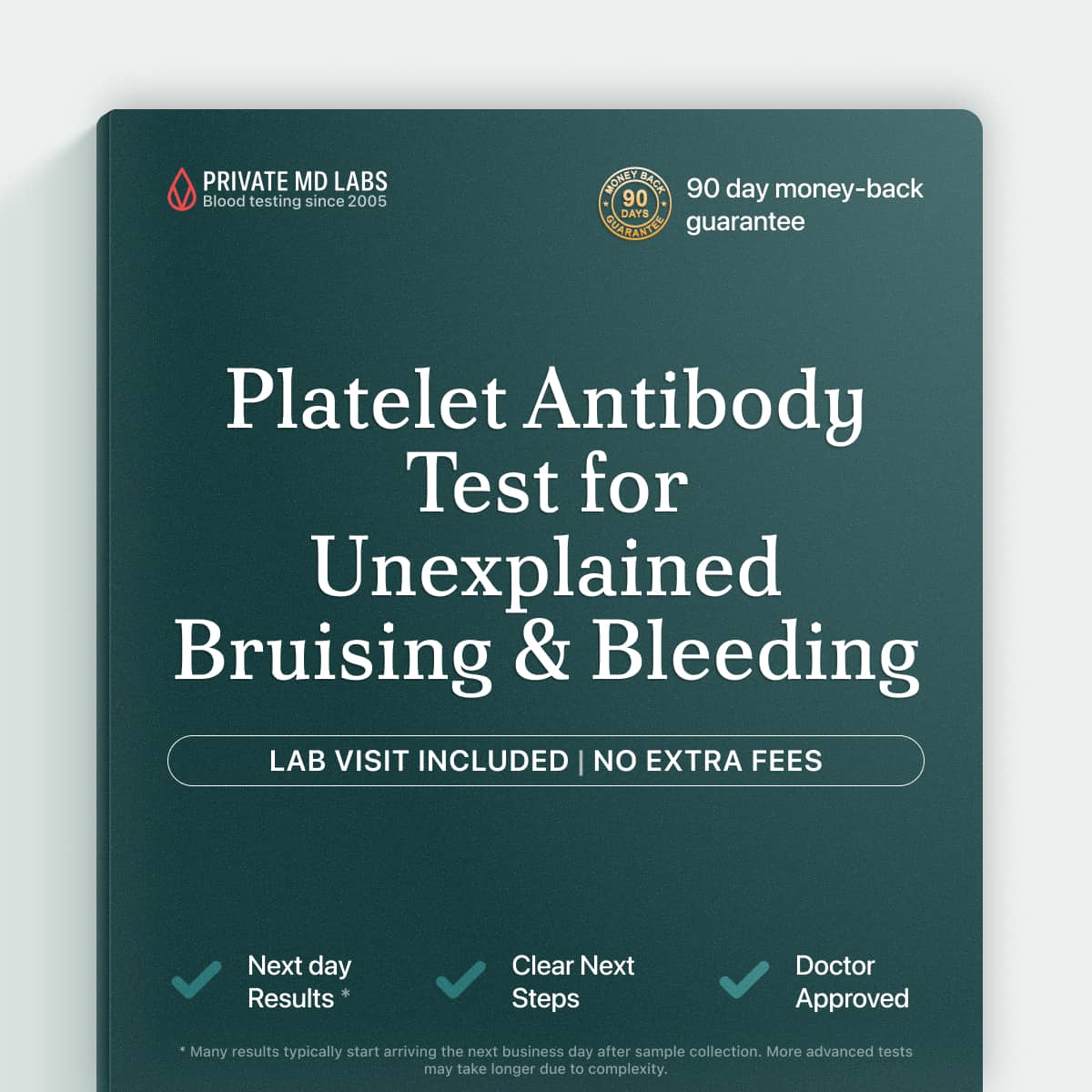 Platelet antibody test for patients with unexplained bruising or low platelet counts