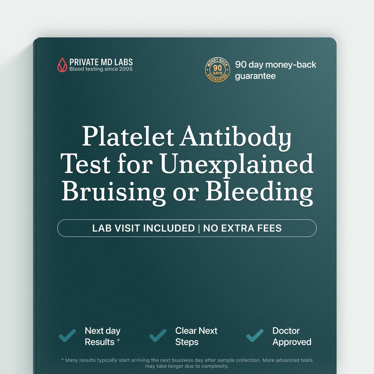 Platelet antibody test for patients with unexplained bruising or low platelet counts
