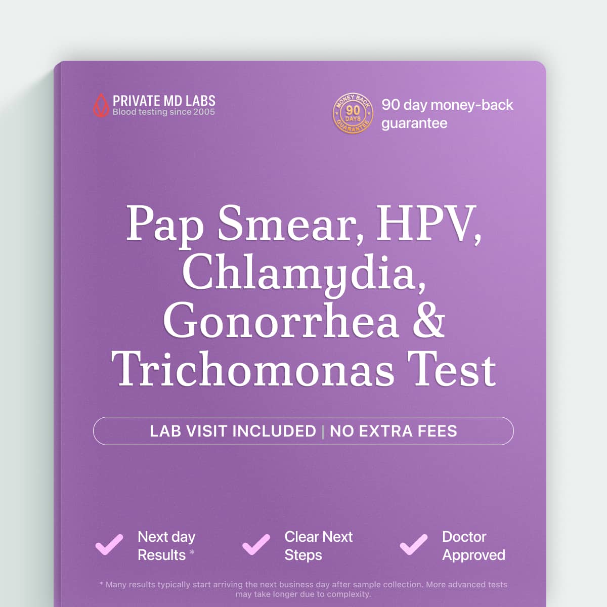 Women's Pap, HPV, chlamydia, gonorrhea, and trichomonas combination screening test
