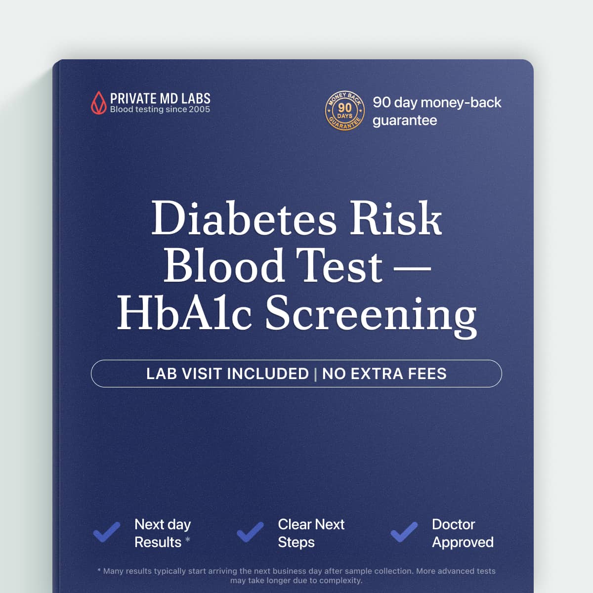 Diabetes risk test checking blood sugar control via HbA1c levels