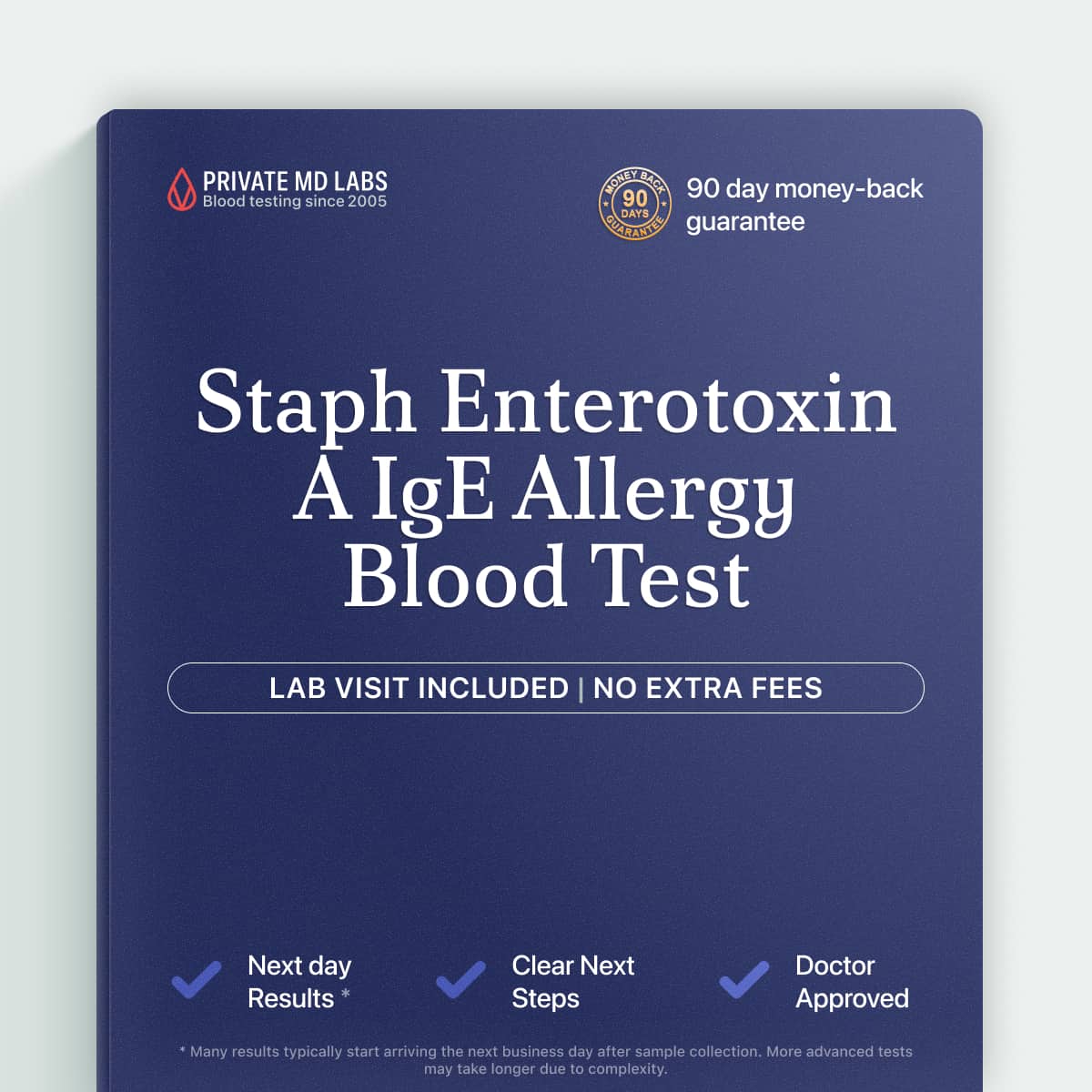 Allergy blood test for Staphylococcal Enterotoxin A IgE sensitivity screening