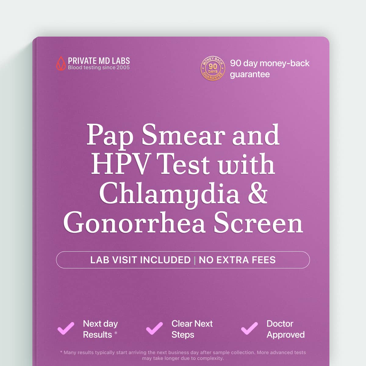 Pap smear and HPV/CT/NG test for women's cervical and STI screening