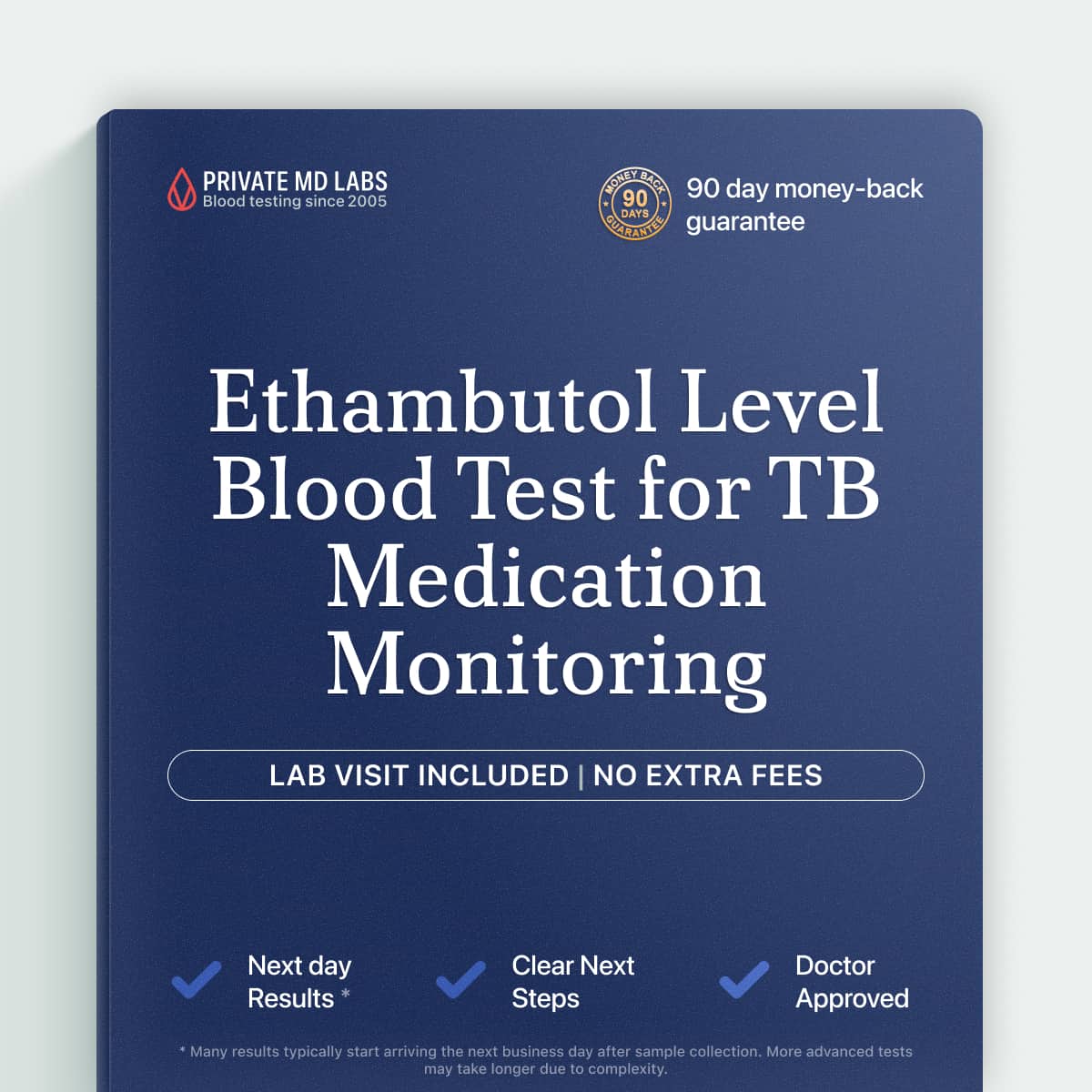 Ethambutol drug level blood test for patients on tuberculosis medication therapy